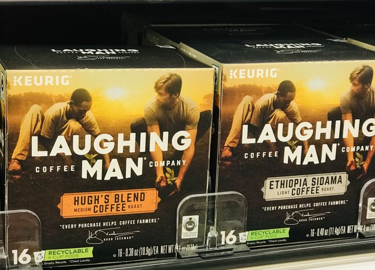 david steingard hugh jackman laughing man coffee